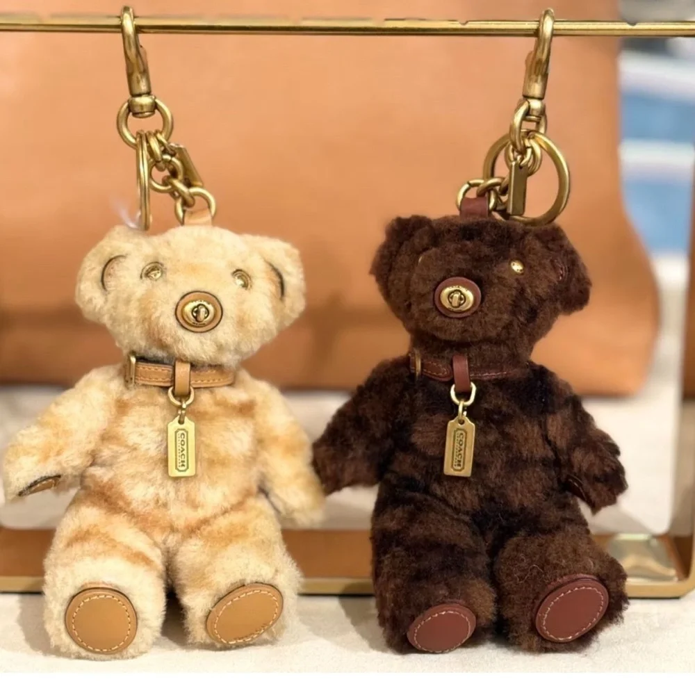 Coach Bear Bag Charm In Shearling